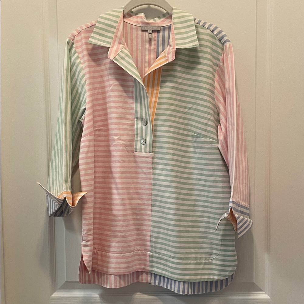 Pastel Striped Women's‎ Button Down Shirt